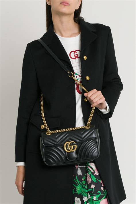 gucci marmont small matelassé shoulder bag black|Gucci Marmont small price.